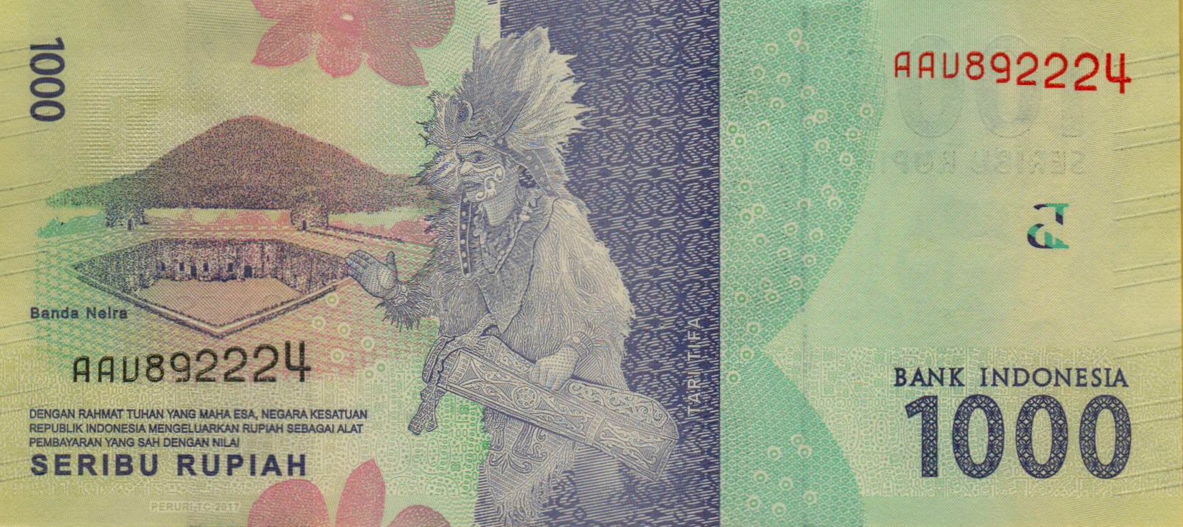 Indonesia 1000 2017 UNC P-154/b